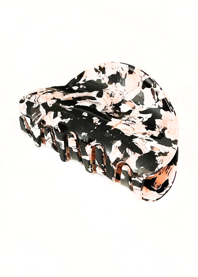 In-Haus Acrylic Hair Clips - Peachy Papaya Puff + Black Crunch