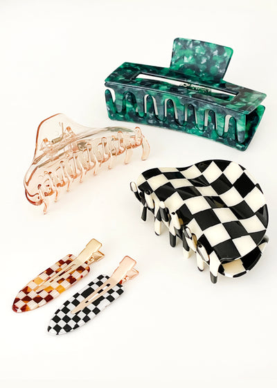 In-Haus Acrylic Hair Clips - Deco