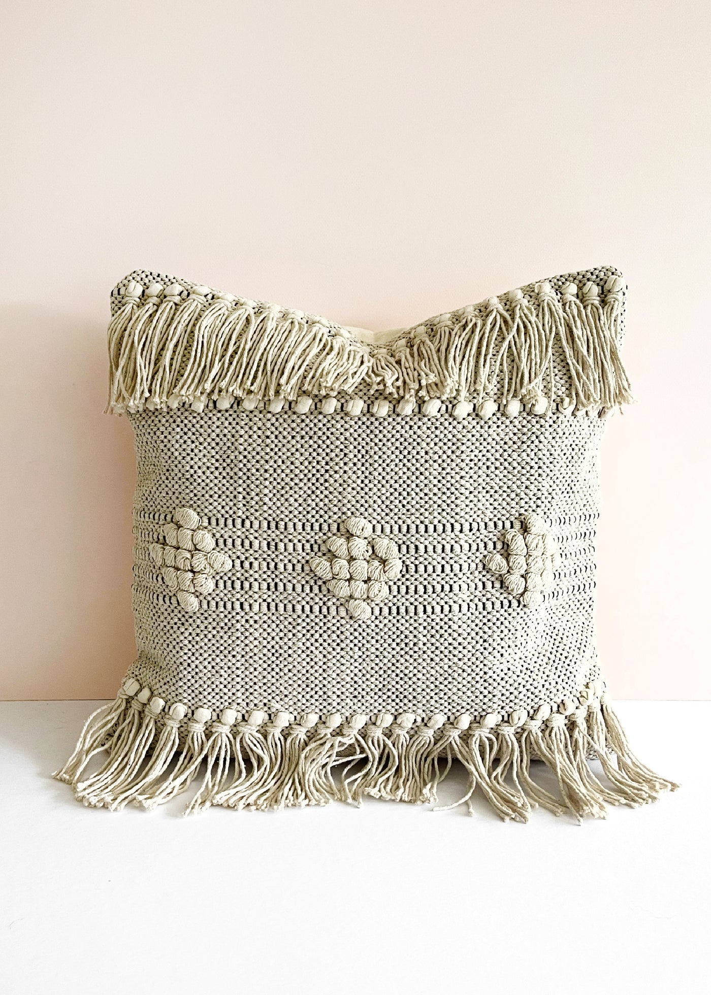 In-Haus Cushion - Linen Char Fringe