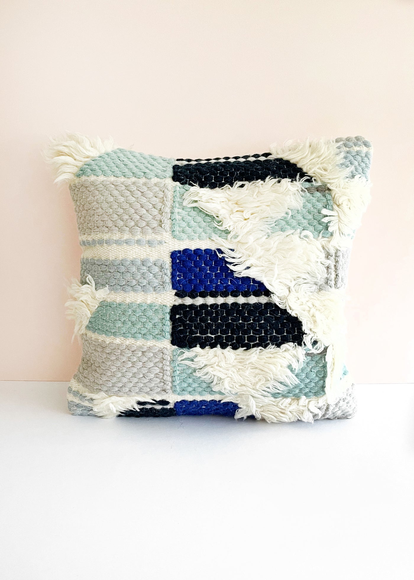 In-Haus Cushion - Woven Geo Blues