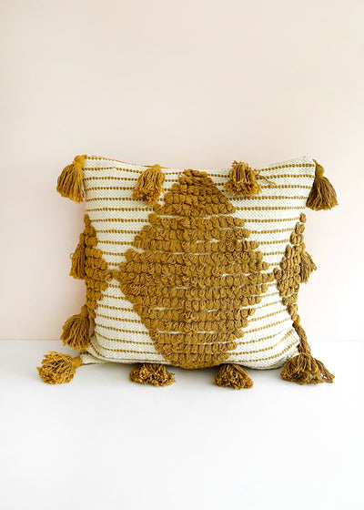 In-Haus Cushion - Honey Woven Diamond