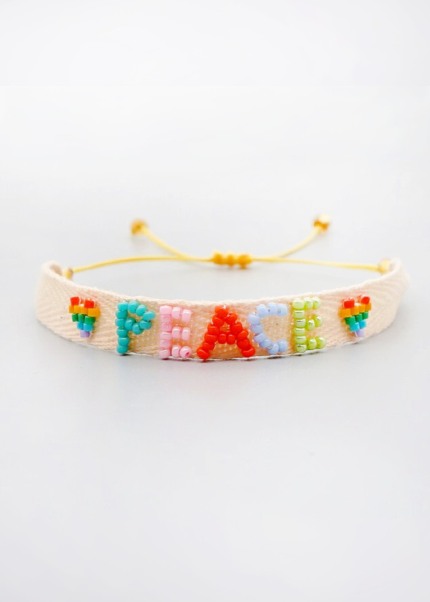 In-Haus Peace Beaded Woven Bracelet