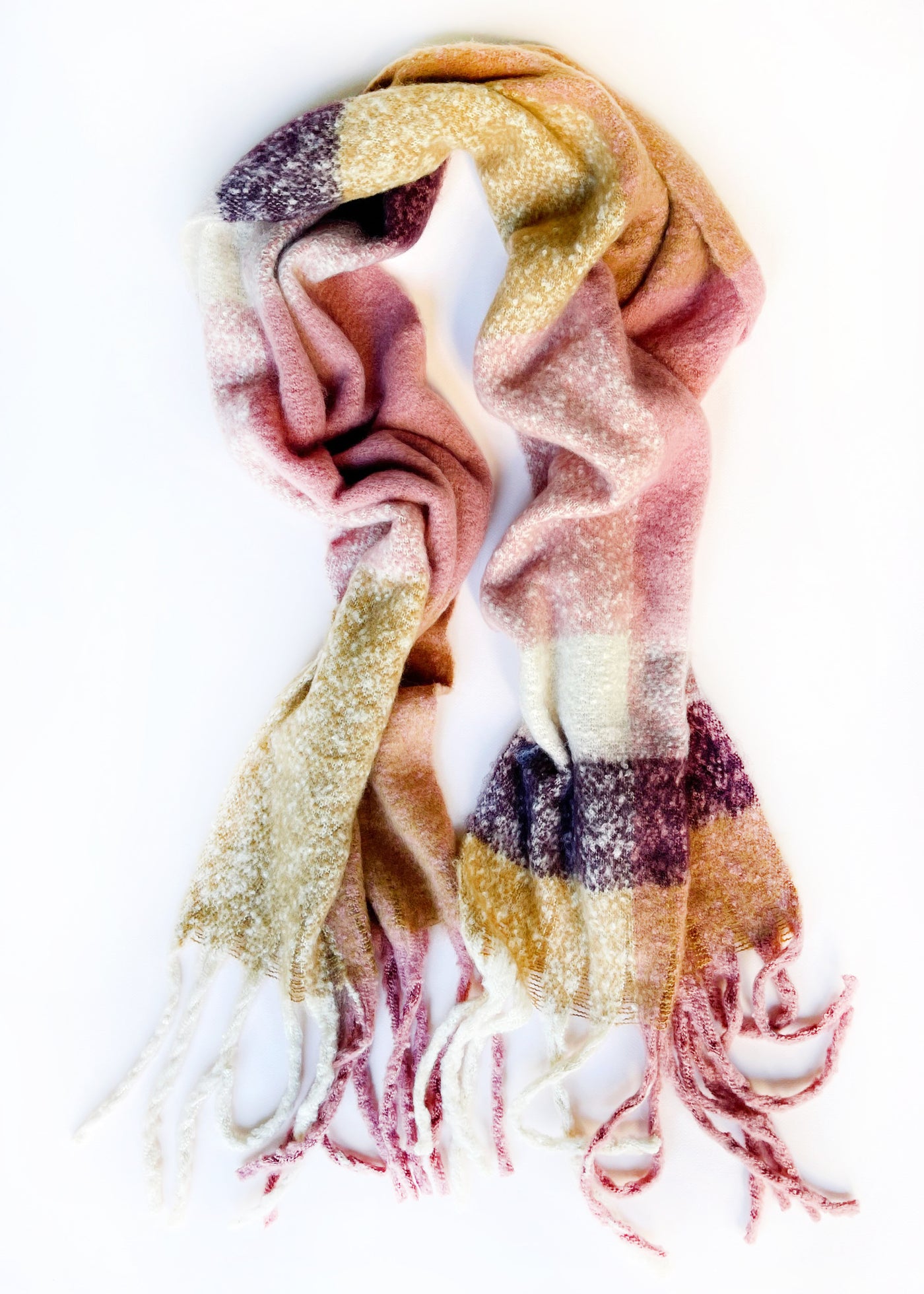 In-Haus Luxe Check Scarf - Autumn Blush