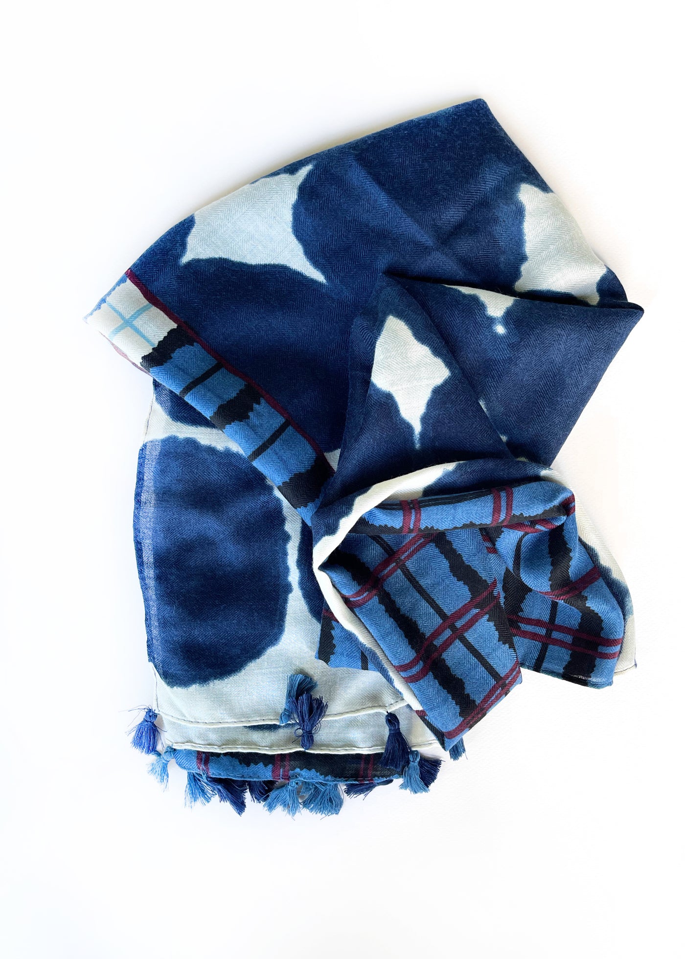 In-Haus Luxe Scarf - Navy Ink + Plaid