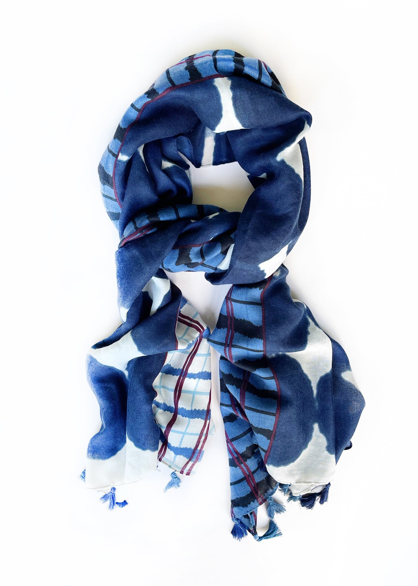 In-Haus Luxe Scarf - Navy Ink + Plaid