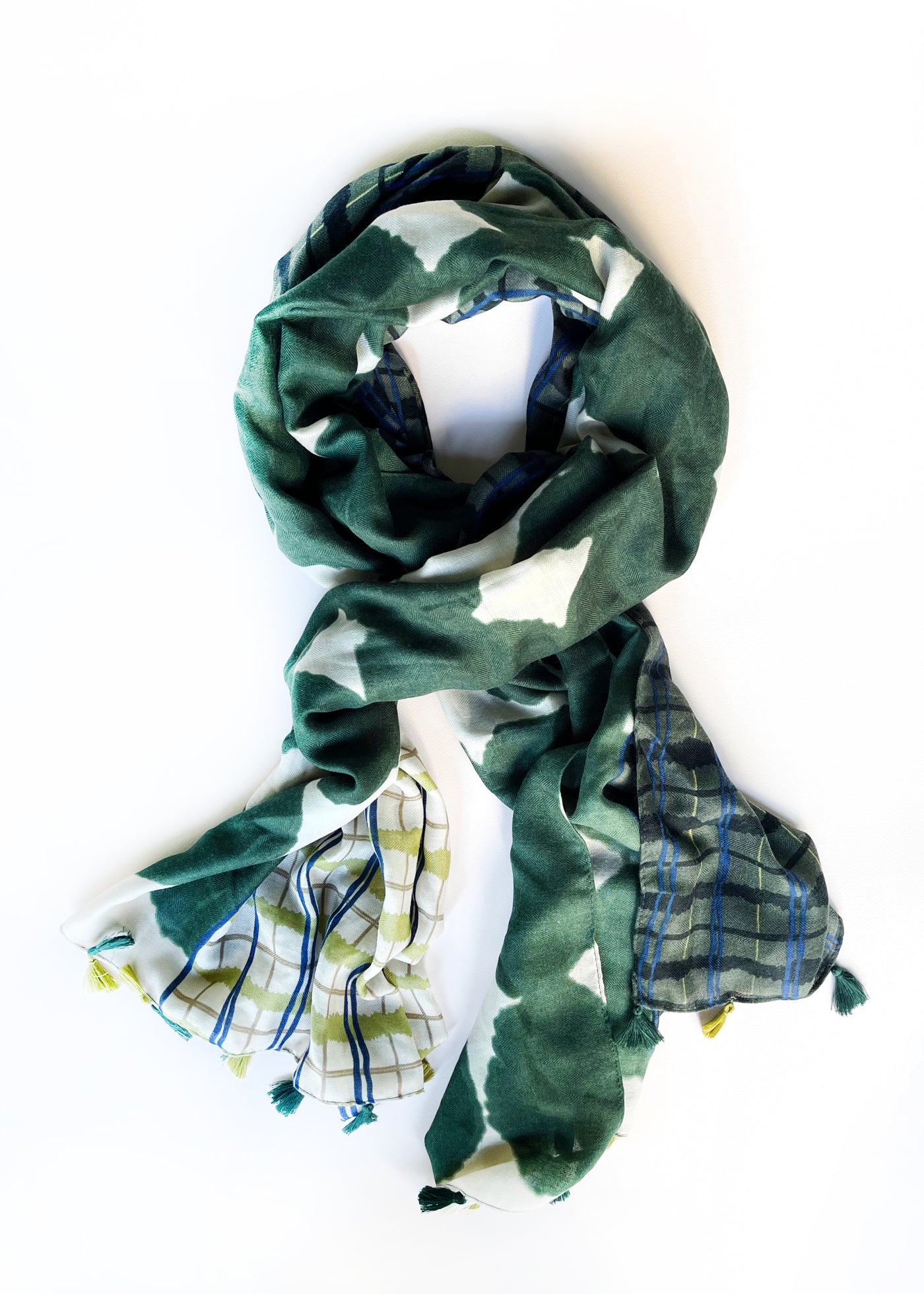 In-Haus Luxe Scarf - Olive Ink + Plaid